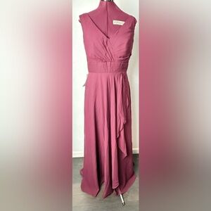 A-Line V-Neck Sleeveless Regular Straps Chiffon Asymmetrical Bridesmaid